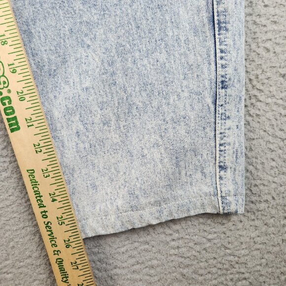 VTG 80s Tapered Leg Baggy Acid Wash Pleated Denim Jeans Men's 30x26 Parachute - Picture 7 of 12